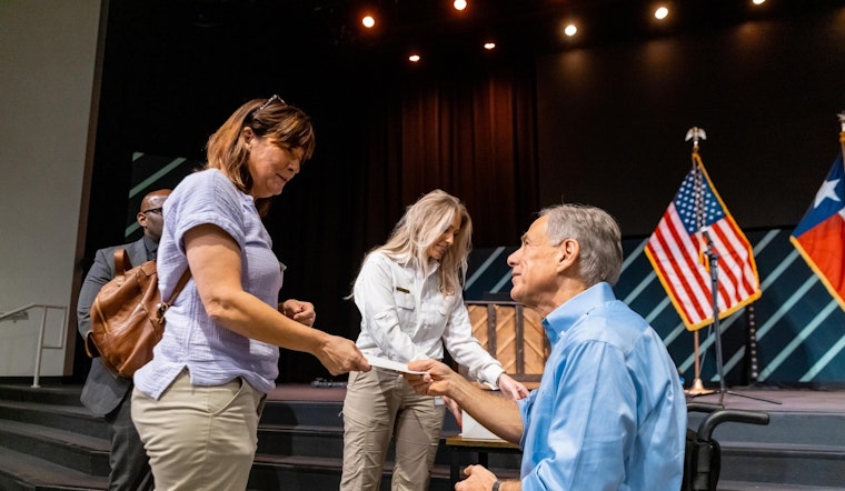 Governor Abbott Distributes Flood Relief Funds to Leander Area Victims with Country Star's Support