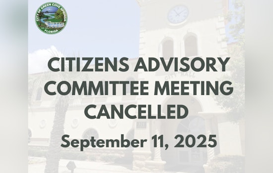 Green Cove Springs' Citizens Advisory Committee Meeting Cancelled Due to Scheduling Conflicts