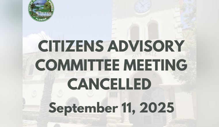Green Cove Springs' Citizens Advisory Committee Meeting Cancelled Due to Scheduling Conflicts