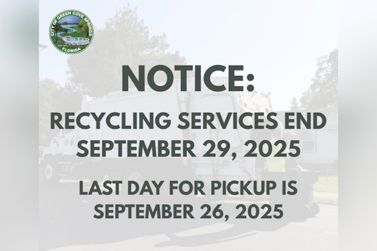 Green Cove Springs to End Curbside Recycling Program by September 2025 as City Encourages Residents to Seek Alternatives