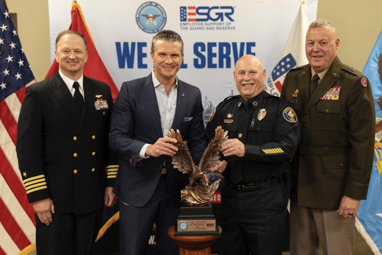 Hendersonville Police Department Honored with Secretary of Defense Employer Support Freedom Award for Exceptional Military Personnel Support