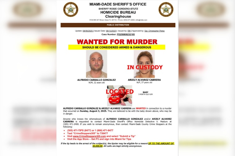 Hialeah Murder Investigation as Woman Arrested and Fugitive Boyfriend Still at Large