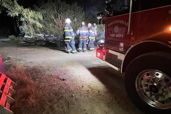 Huntersville Fire Department, Assisted by Cornelius, Battles Intense Blaze on Sam Furr Road