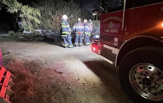 Huntersville Fire Department, Assisted by Cornelius, Battles Intense Blaze on Sam Furr Road