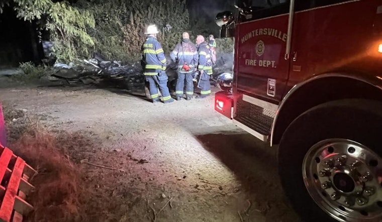 Huntersville Fire Department, Assisted by Cornelius, Battles Intense Blaze on Sam Furr Road