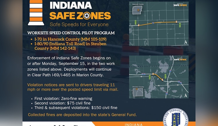 INDOT Expands Safe Zones Initiative: I-70 in Hancock County to See Enhanced Speed Monitoring