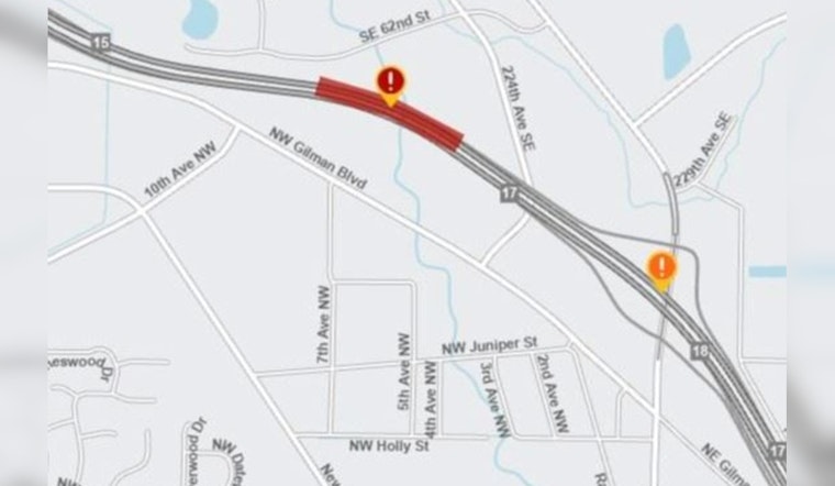 Issaquah's I-90 Westbound Lanes to Face Weekend Lane Closures for Bridge Repairs