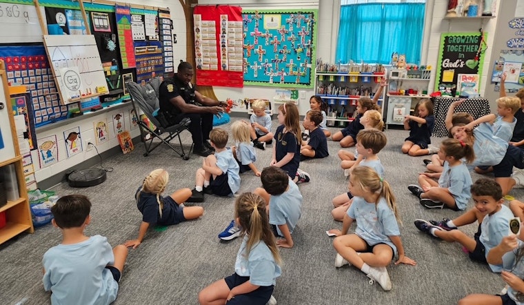 Jacksonville Beach Detective Engages Kindergarteners in Safety Education at St. Paul’s Catholic School