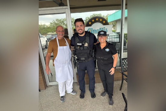 Jacksonville Beach PD Celebrates Pumpkin Donut Season at Cinotti's Bakery with Safety Reminders