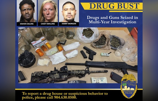 Jacksonville Sweep Leads to Major Drug Bust in Panama Park With Cocaine, Oxycodone, Firearms, and Three Arrests
