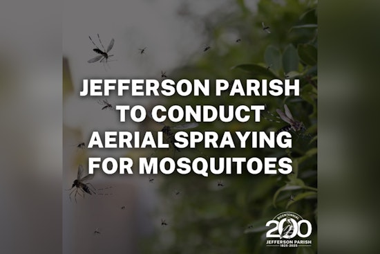 Jefferson Parish Schedules Aerial Mosquito Control Over Kenner, River Ridge, and Surrounding Areas This Saturday