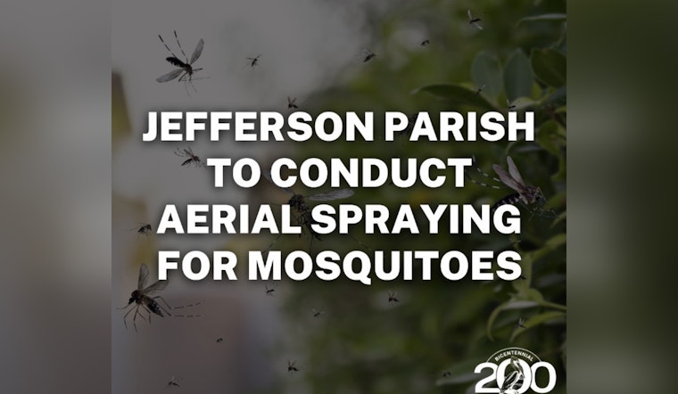 Jefferson Parish Schedules Aerial Mosquito Control Over Kenner, River Ridge, and Surrounding Areas This Saturday