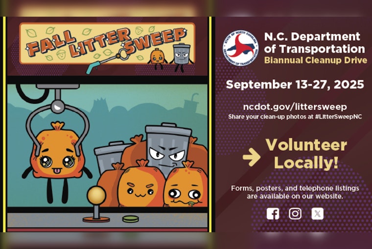 Join the Effort, NCDOT Announces 2025 Fall Litter Sweep to Beautify North Carolina Roadways