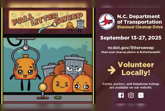 Join the Effort, NCDOT Announces 2025 Fall Litter Sweep to Beautify North Carolina Roadways