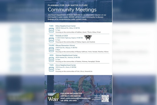 Kauaʻi Department of Water Invites Public to Shape Island's Water System Future