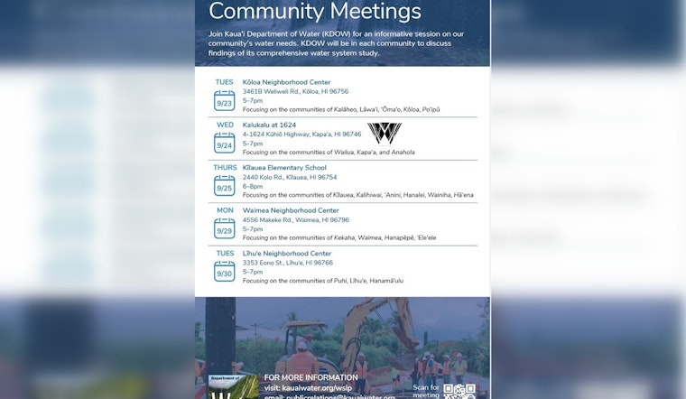 Kauaʻi Department of Water Invites Public to Shape Island's Water System Future