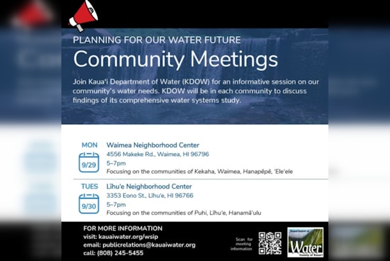 Kauaʻi Residents Invited to Shape Island's Water Future at Local Community Meetings in Waimea and Līhuʻe