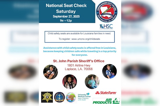 LaPlace to Host Free Child Safety Seat Check Event by St. John the Baptist Parish Sheriff's Office