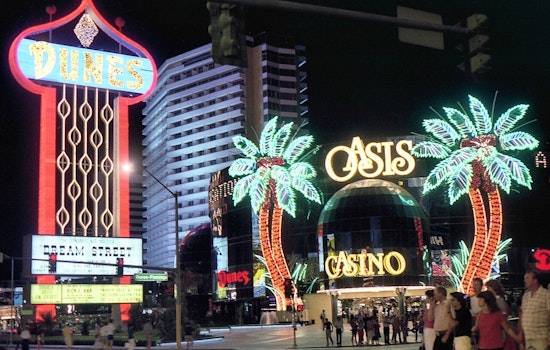 Las Vegas' Vintage Dunes Hotel Sign Restored to Former Glory for Neon Museum Lighting Ceremony