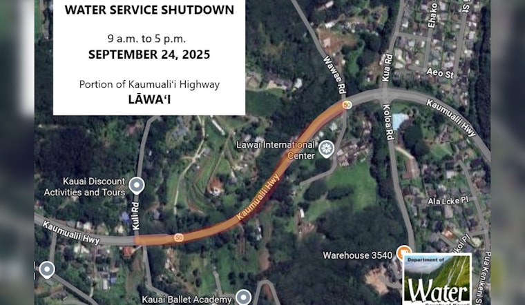 Lāwaʻi Residents to Face Daylong Water Service Interruption Along Kaumualiʻi Highway