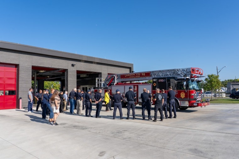 Lawrence Fire Department Welcomes New Ladder Truck with Traditional Push-In Ceremony