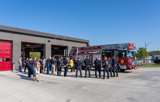 Lawrence Fire Department Welcomes New Ladder Truck with Traditional Push-In Ceremony
