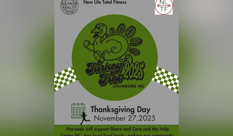 Louisburg Launches First-Ever Turkey Trot 5K to Benefit Local Food Banks This Thanksgiving