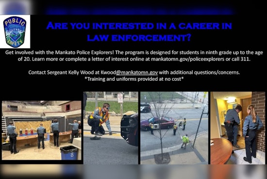 Mankato Police Department Invites Youth to Join Police Explorers Program for Hands-On Law Enforcement Training