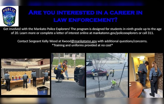 Mankato Police Department Invites Youth to Join Police Explorers Program for Hands-On Law Enforcement Training
