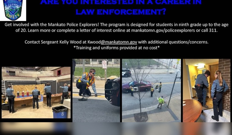 Mankato Police Department Invites Youth to Join Police Explorers Program for Hands-On Law Enforcement Training