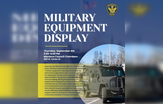 Manteca Police Department Hosts Public Showcase of Specialized Equipment in Transparency Bid