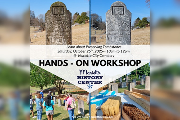 Marietta History Center Hosts Tombstone Cleaning Workshop at City Cemetery, Registration Now Open