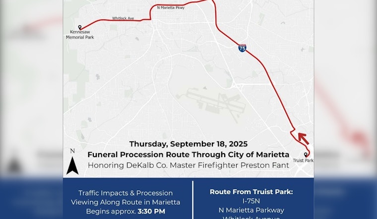 Marietta to Honor Fallen DeKalb Firefighter with Procession, Expect Traffic Delays