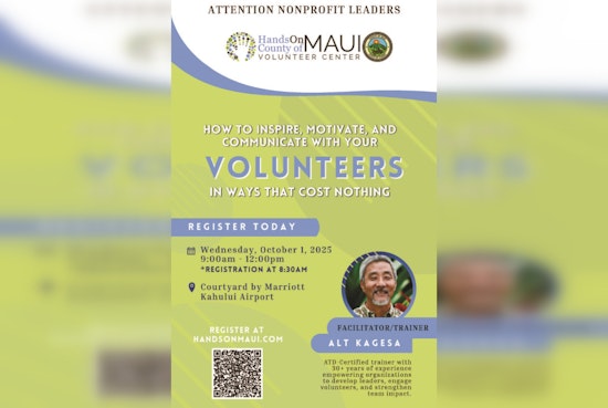 Maui County Volunteer Leaders Invited to Enhance Skills at Free Workshop on October 1