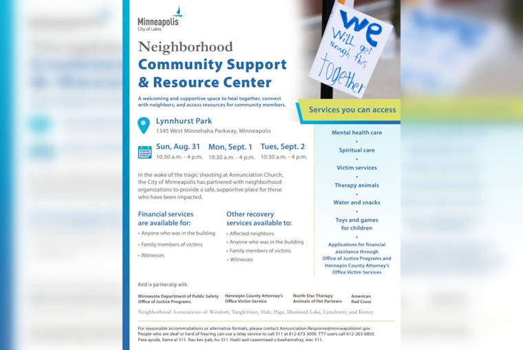 Minneapolis Opens Community Support Center at Lynnhurst Park in Response to Church Shooting Tragedy