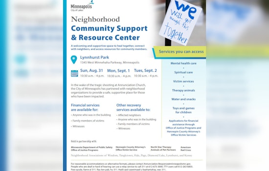 Minneapolis Opens Community Support Center at Lynnhurst Park in Response to Church Shooting Tragedy