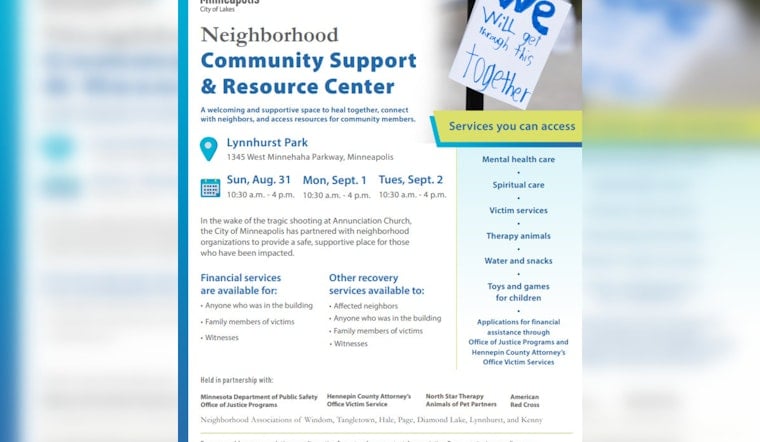 Minneapolis Opens Community Support Center at Lynnhurst Park in Response to Church Shooting Tragedy