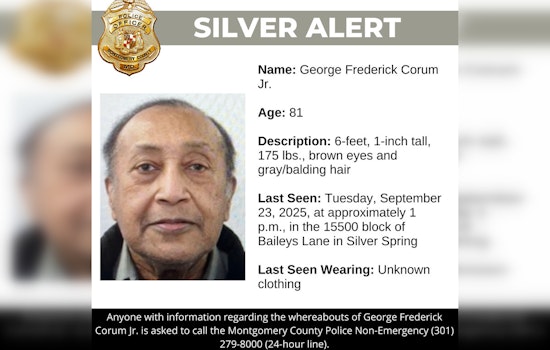 Montgomery County Police Issue Silver Alert for Missing 81-Year-Old George Frederick Corum Jr.