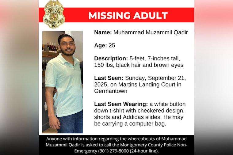 Montgomery County Police Seek Public Help in Search for Missing Man Muhammad Muzammil Qadir
