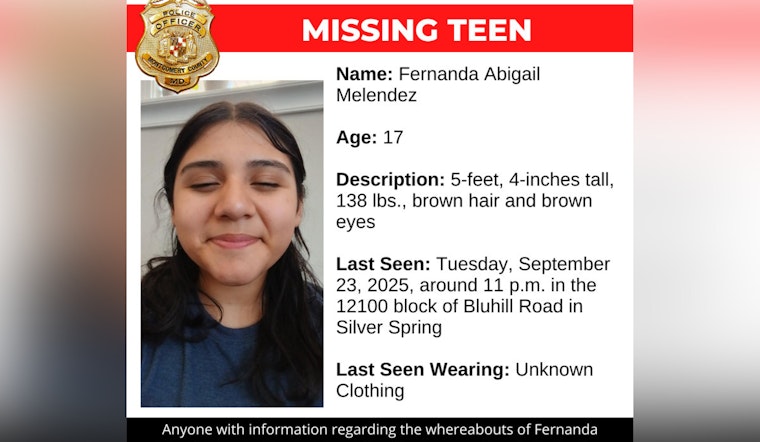Montgomery County Police Seek Public Help to Find Missing Teen Fernanda Abigail Melendez