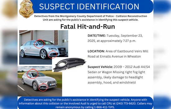 Montgomery County Police Seek Public's Help in Wheaton Fatal Hit-and-Run Case