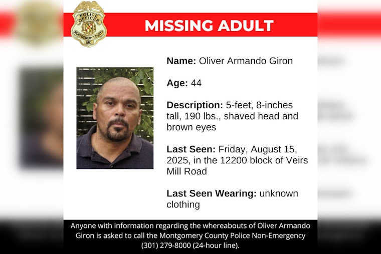 Montgomery County Police Seek Public’s Help in Locating Missing 44-Year-Old Oliver Armando Giron