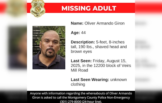 Montgomery County Police Seek Public’s Help in Locating Missing 44-Year-Old Oliver Armando Giron