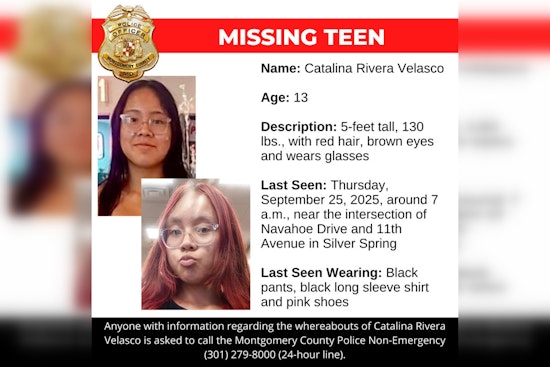 Montgomery County Police Seek Public's Help to Find Missing 13-Year-Old Catalina Rivera Velasco