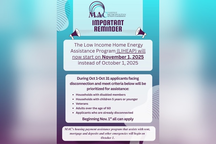 Nashville's LIHEAP Energy Assistance Program Delayed as City Funds to Support Vulnerable Residents in October