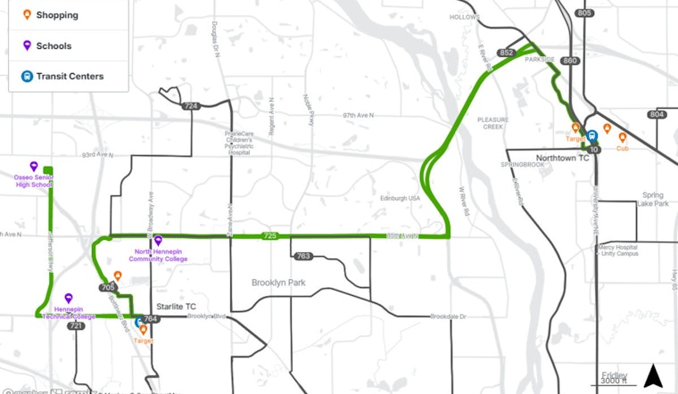 New Crosstown Bus Route 725 to Connect Osseo, Brooklyn Park, Coon Rapids, and Blaine Starting December 2025