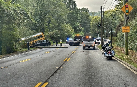 No Injuries Reported in School Bus Collision Prompting Traffic Chaos on Roswell's Highway 9