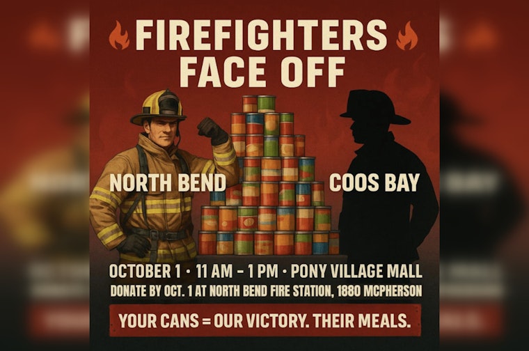 North Bend vs. Coos Bay Fire Departments Ignite Friendly Competition for Charity with Can-Building Challenge