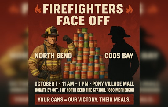 North Bend vs. Coos Bay Fire Departments Ignite Friendly Competition for Charity with Can-Building Challenge