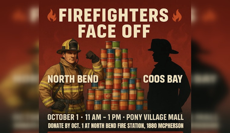 North Bend vs. Coos Bay Fire Departments Ignite Friendly Competition for Charity with Can-Building Challenge
